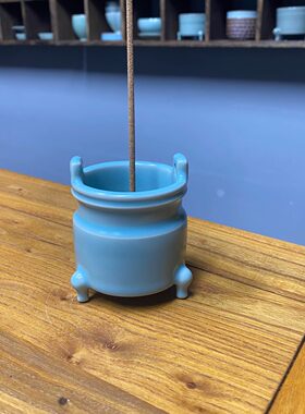 汝瓷汝窑陶瓷天鼎式炉三足香炉具