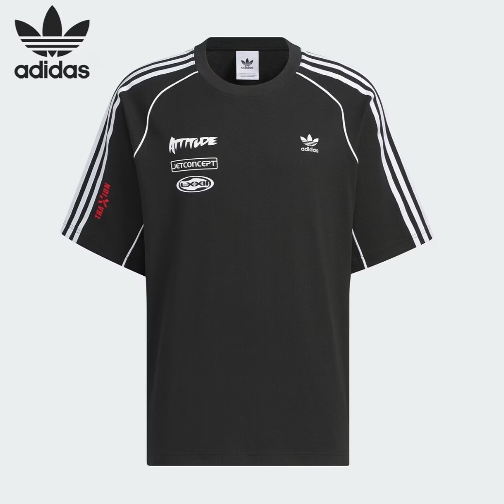 Adidas/阿迪达斯三叶草男士运动透气赛车短袖JL8422