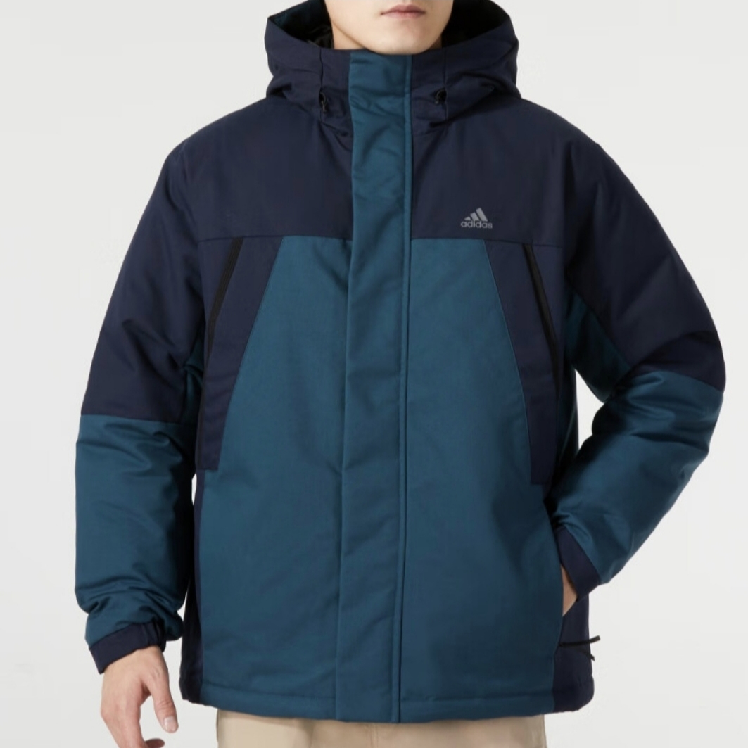 Adidas冬季新款男子运动保暖连帽羽绒服IL8923(微瑕疵)