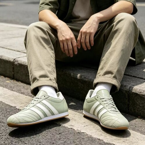 Adidas/阿迪达斯 三叶草 男子薄底鼠尾草薄荷绿休闲拳击鞋 JS0710