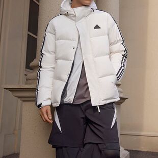 Adidas 男女防泼水保暖连帽羽绒服JW6736 阿迪达斯新款