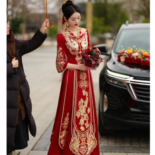 婚纱嫁衣结婚女秀和 敬酒礼服中式 秀禾服新娘2023年新款 高端奢华款