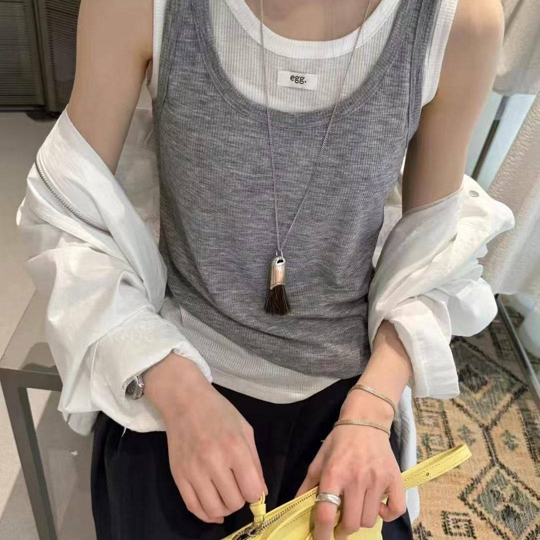 洋气上衣假两件背心女欧洲站20T恤