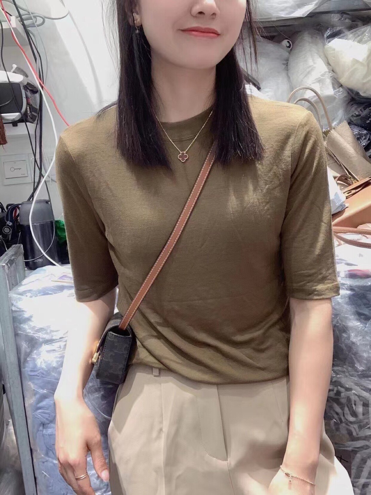 软糯亲肤天丝羊毛打底衫女面膜衣欧洲站春夏新款光版中袖T恤上衣