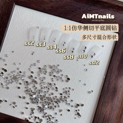 AiMTnails新款仿华33切平底圆钻K9平底圆钻 美甲钻饰品