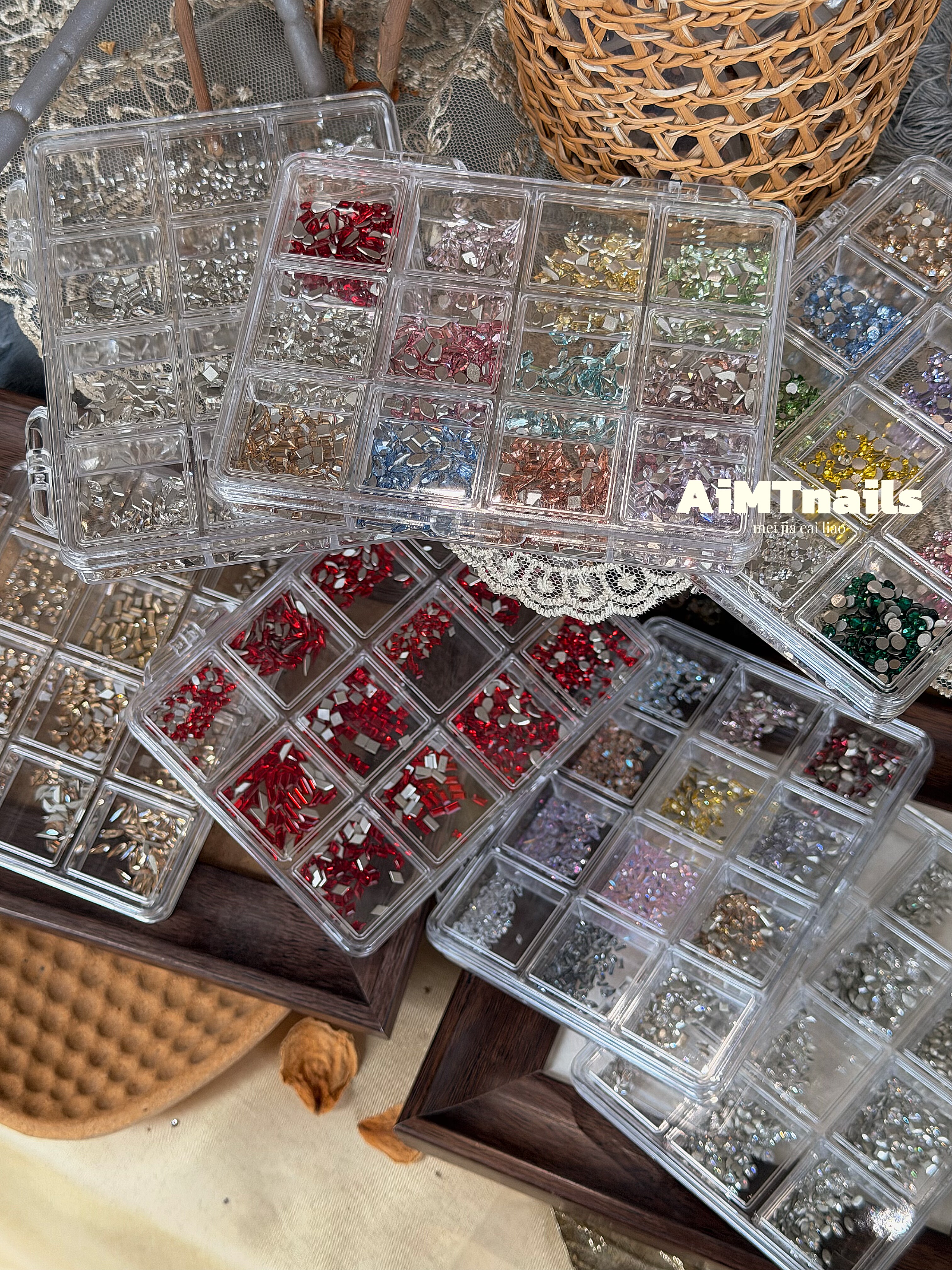 AiMTnails  新款混搭套装锆石平底异形钻美甲饰品指甲装饰