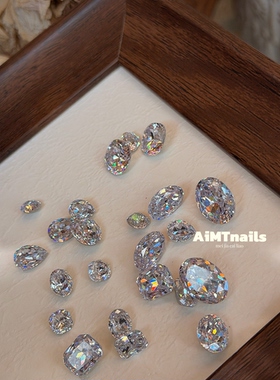 AiMTnails 新品厚底锆石 东洲锆石尖底裸钻有底 美甲饰品
