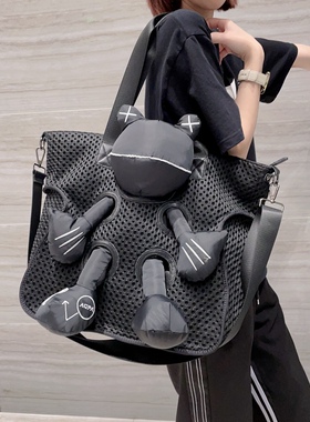 2025新款卡通公仔包手提包大容量休闲百搭单肩斜跨大包日常通勤包