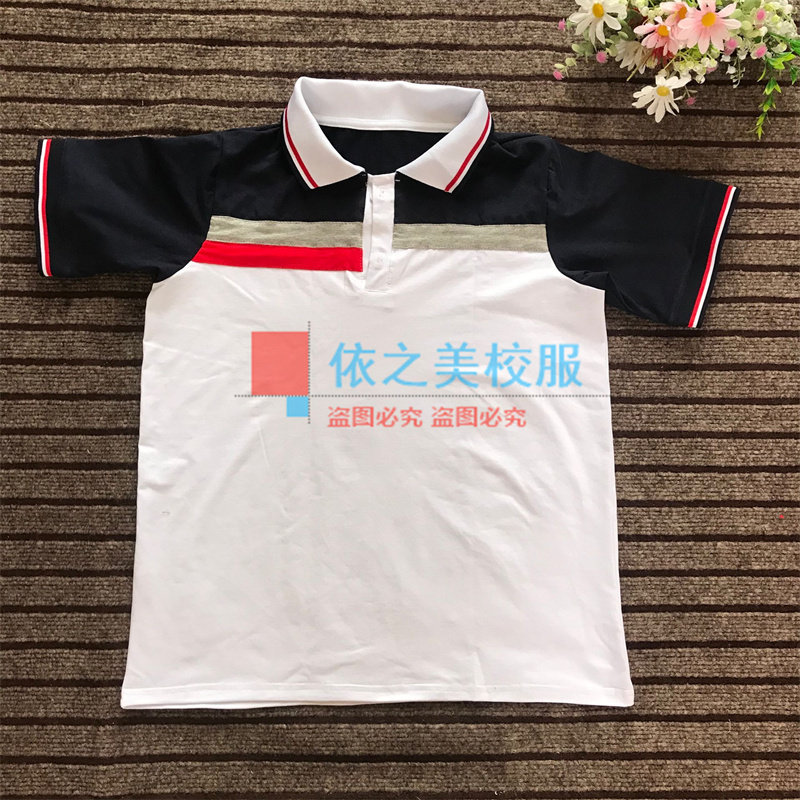 POLO衫上衣短袖拼接舒适