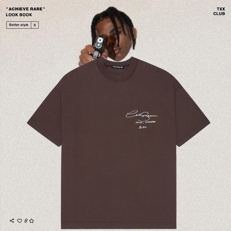 ColeBuxton极简草写字母短袖T恤