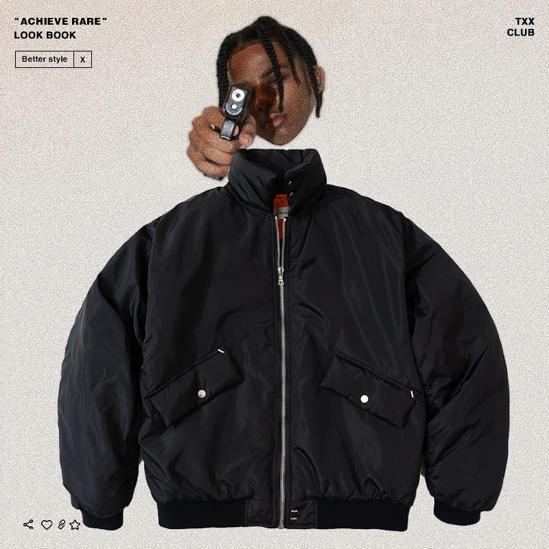 askyurself repaired bomber高街潮牌飞行员夹克冬季宽松棉衣外套