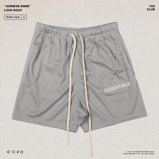ESSENTIALS复线高街潮牌宽松网眼休闲五分短裤 FEAR FOG GOD 男