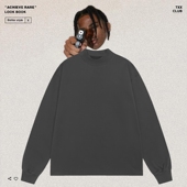 FEAR T恤 高街潮牌复古纯色男女宽松休闲FOG小高领长袖 GOD美式