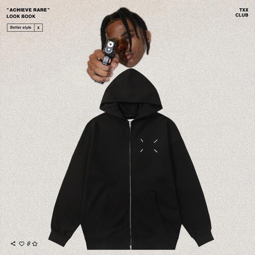 MM马吉高街四角标连帽卫衣开衫潮