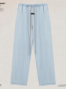 FEAR OF GOD ESSENTIALS高街FOG复古洗水丹宁宽松阔腿直筒牛仔裤