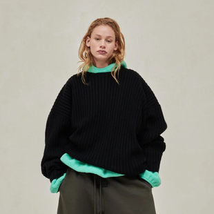 FOG高街ESSENTIALS男女宽松休闲圆领毛衣 GOD菠萝纹针织衫 FEAR