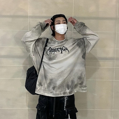 PROJECTG/R脏洗做旧高街长袖T恤