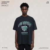 休闲短袖 Cole Buxton小众高街复古梵文字母印花男女宽松美式 T恤潮