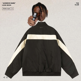 高街飞行员空军夹克FOG潮牌男女宽松休闲棉衣外套 GOD美式 FEAR