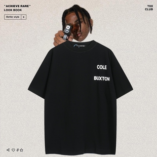 Cole T恤男 Buxton极简字母logo印花小众高街潮牌宽松休闲纯棉短袖