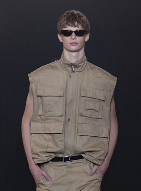 RHUDE美式高街潮牌工装多口袋男女宽松休闲机能夹棉加厚马甲外套