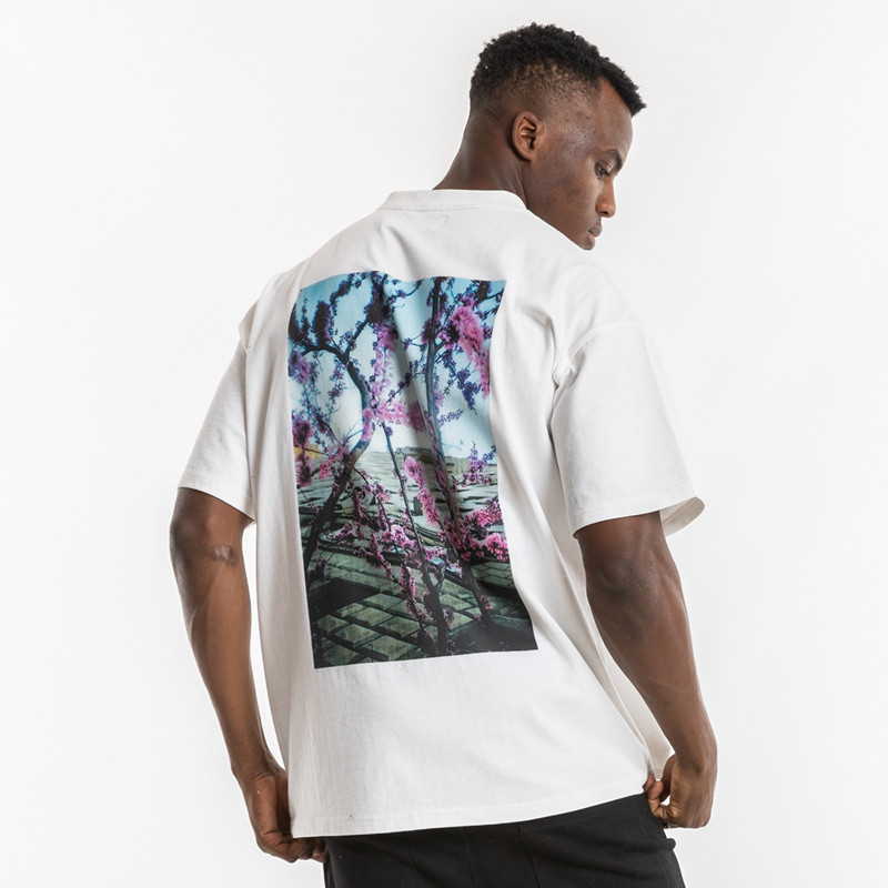 fog复线花卉相片短袖fear of god essentials潮牌嘻哈高街宽松t恤