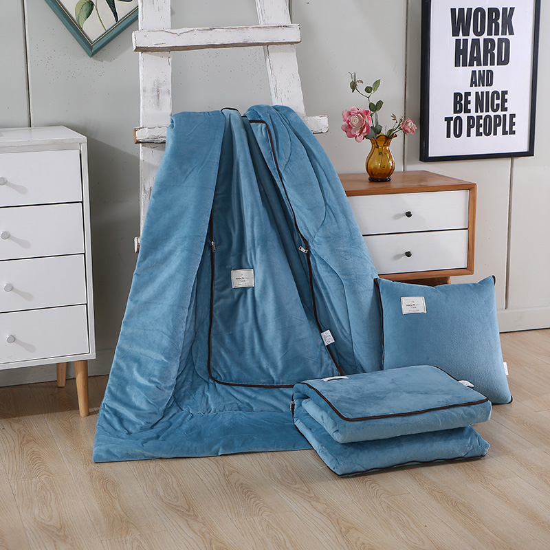 汽车水晶绒多功能抱枕被办公室午睡绒靠枕折叠被子两用冬季加厚