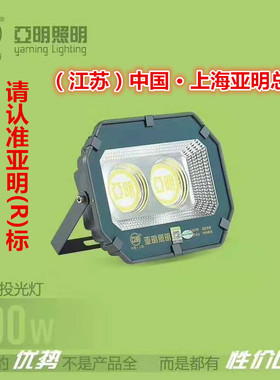 上海亚明led投光灯9090系列8088LED泛光灯50W 100W600W防水马路灯