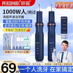 胖猫超声波洁牙机清洁牙结石大功率洗牙神器家用牙渍菌斑清理工具