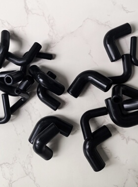 黑色硅胶弯头软接头带弹性橡胶弯管非标连接硬管对接