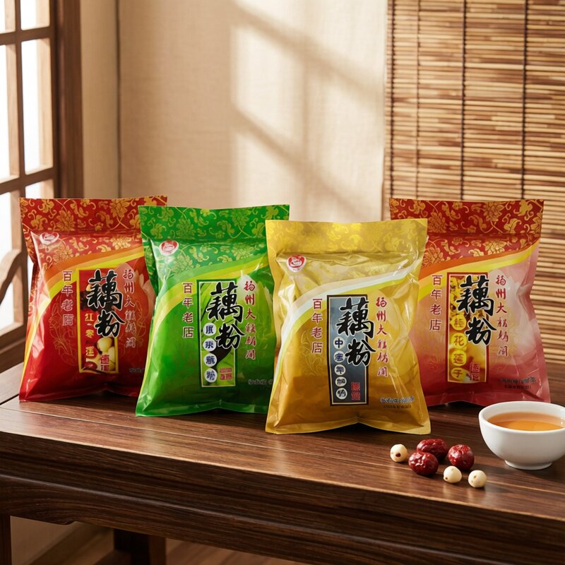 扬州特产大麒麟阁红枣桂花莲子藕粉中老年加钙原味纯藕粉多地包邮