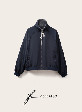 jh『双方联名系列』高定新贵老钱风领口抽绳立领百搭双面夹克外套