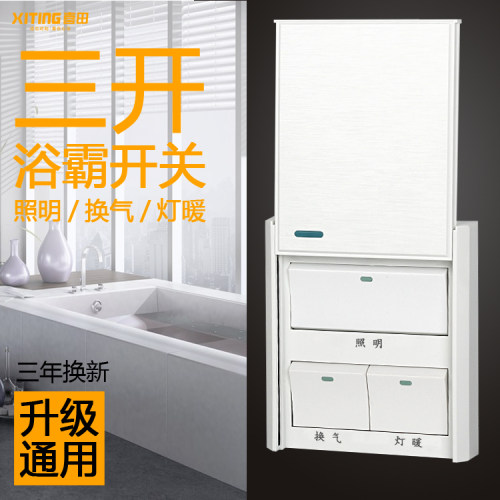 专用三合一带照明换气灯暖开关