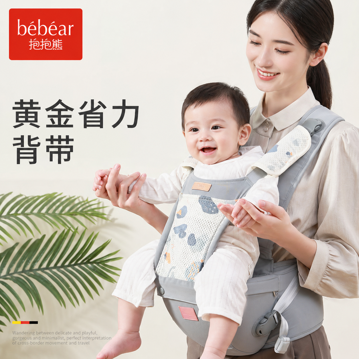 BEBEAR/抱抱熊腰凳新款婴儿背带托宝宝轻便四季坐凳两用外出V28