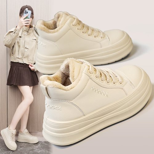 XQ-T2686新款韩版2025冬季加绒鞋ins女学生厚底板鞋休闲保暖