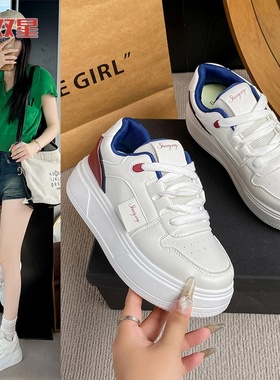 28031小白鞋2025夏季透气新款厚底增高轻便休闲百搭爆款学生
