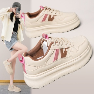 1厚底增高面包鞋 时尚 2025秋季 女学生休闲板鞋 街拍运动 新款 KT310