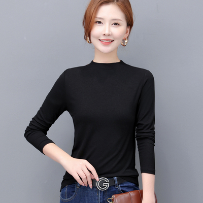 莫代尔春秋打底衫女长袖宽松大码