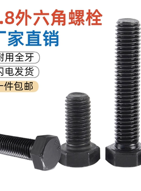 8.8级外六角螺丝GB5783高强度发黑外六角螺栓加长螺钉M6M8M10M16