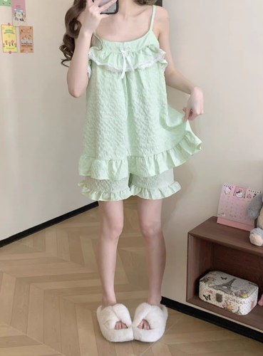 1JINN STUDIO 1JINN STUDIO女夏季吊带云朵棉薄款甜美花边夏天款