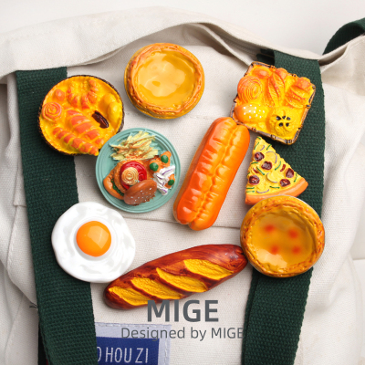 别针挂件 小饰品仿真食玩蛋挞面包荷包蛋书包背包配饰装饰品可爱