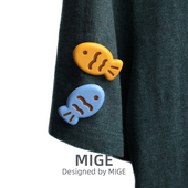 可爱卡通糖果色小鱼干胸针 别针胸章徽章衣服包包配饰装 饰小饰品