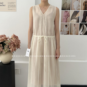 【THE LAWN】欧根纱塔克百褶抽绳连衣裙 26SS春夏新款 浅川买手店