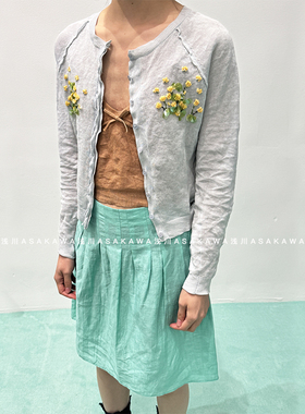 【SHUSHUTONG】钉珠花装饰圆领针织开衫 26SS春夏新款 浅川买手店