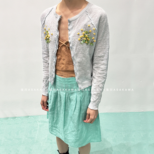 26SS春夏新款 饰圆领针织开衫 钉珠花装 浅川买手店 SHUSHUTONG