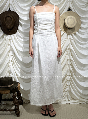 【ECRIVAIN】对称抽褶一字领吊带连衣裙 26SS春夏新款 浅川买手店