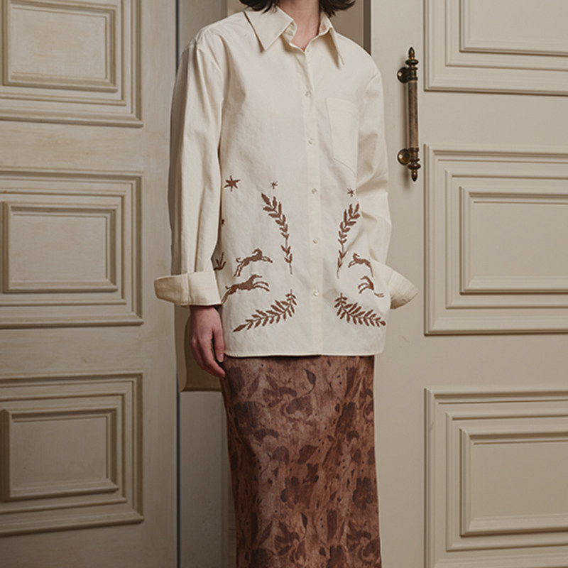 拼色口袋长袖衬衫25AW秋冬新款