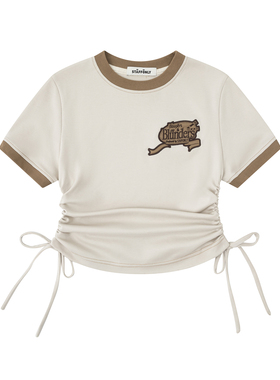 【STAFFONLY】贴布绣抽绳上衣紧身T恤 25SS春夏新款 浅川买手店