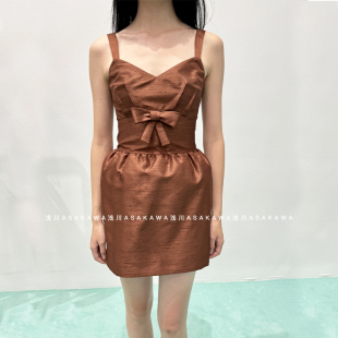 26SS春夏新款 宽吊带蝴蝶结收腰连衣裙 浅川买手店 SHUSHUTONG