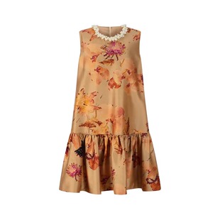 25AW秋冬新款 卡其色印花珍珠背心连衣裙 浅川买手店 XIAOLI